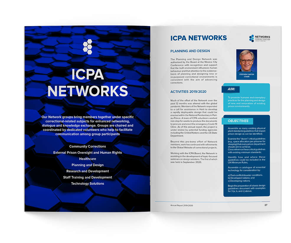 Lazarus Kreativ  INTERNATIONAL CORRECTIONS AND PRISONS ASSOCIATION annual report design Print layout design